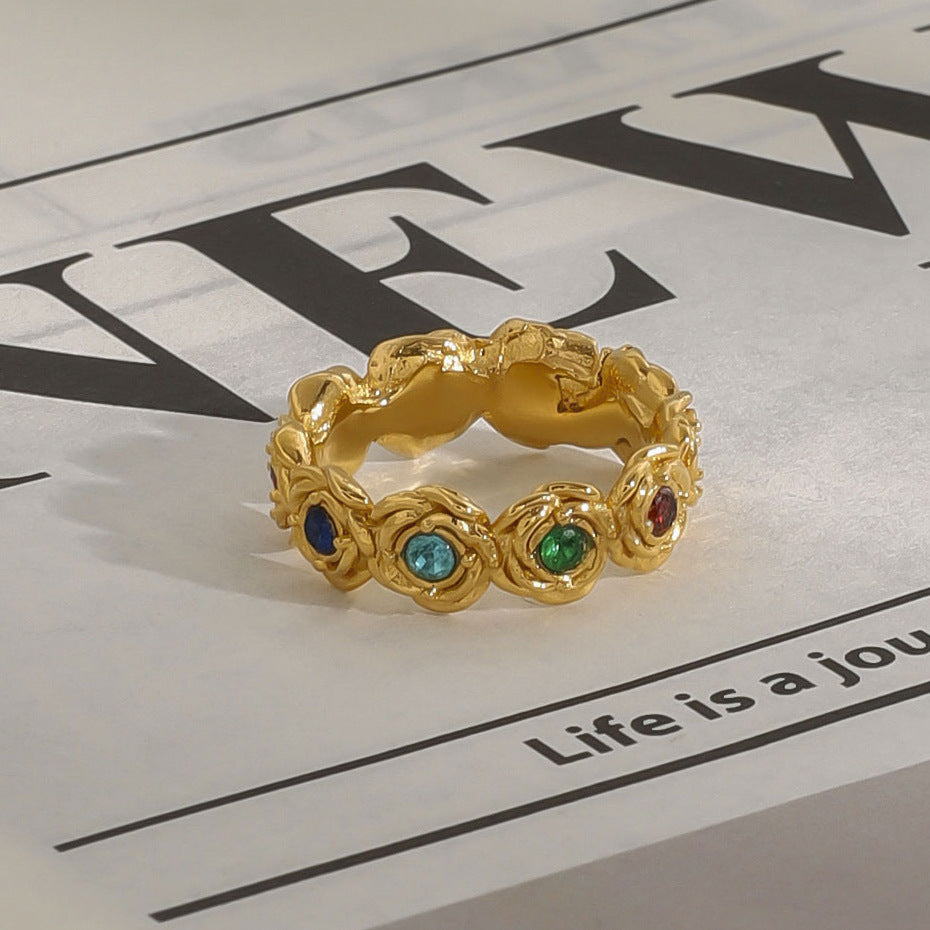 Zircon rose ring