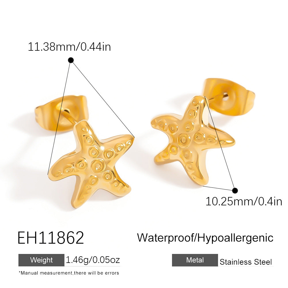 Ocean wind beach series stud earrings