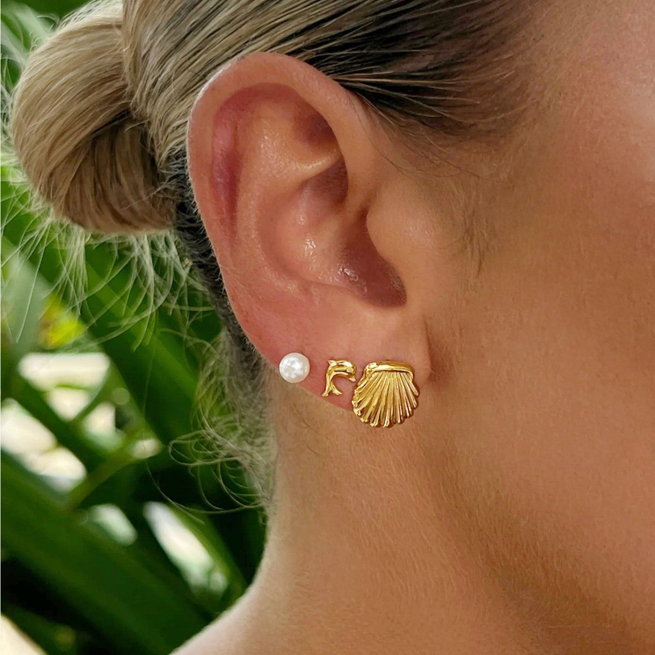 Ocean wind beach series stud earrings