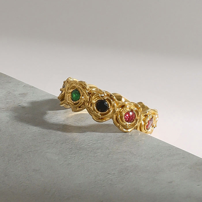 Zircon rose ring