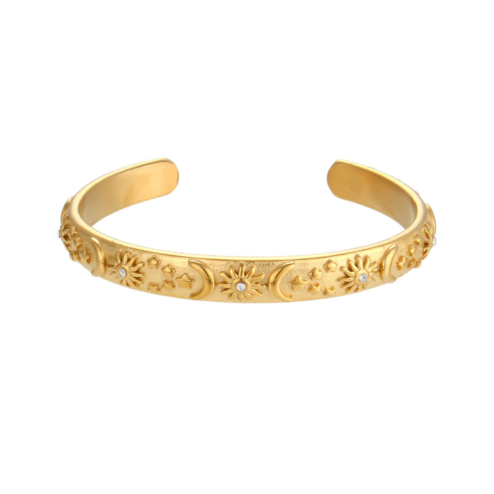 Sun Moon Gypsy Ring Bracelet Earrings Set