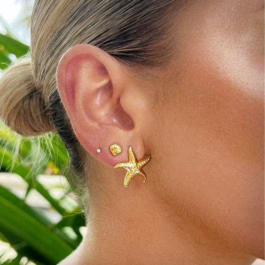 Ocean wind beach series stud earrings