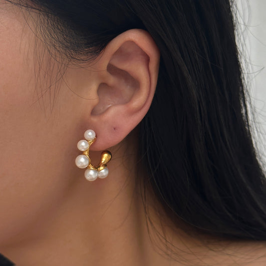 Vintage pearl petal earrings